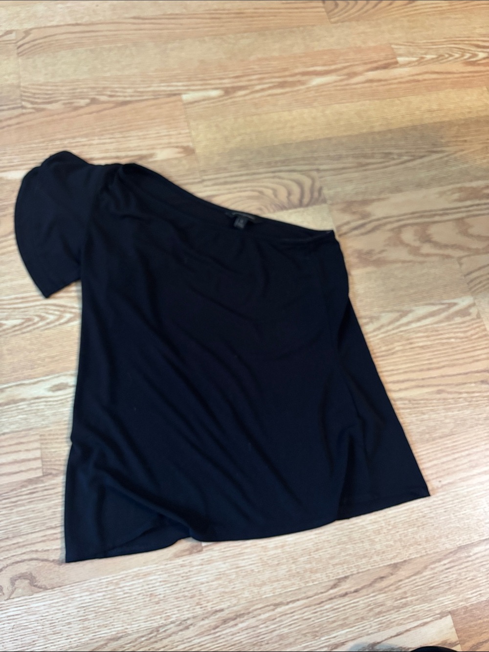 Banana Republic Black One-Shoulder Short Sleeve Top